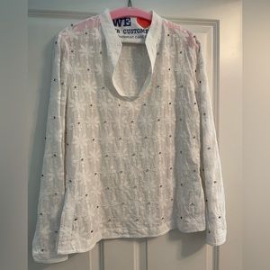 Tory Burch white embellished tunic